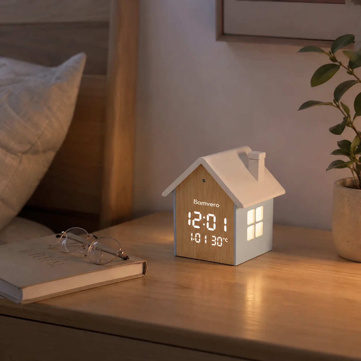 Bamboo House Shaped Clock secondary lifestyle view