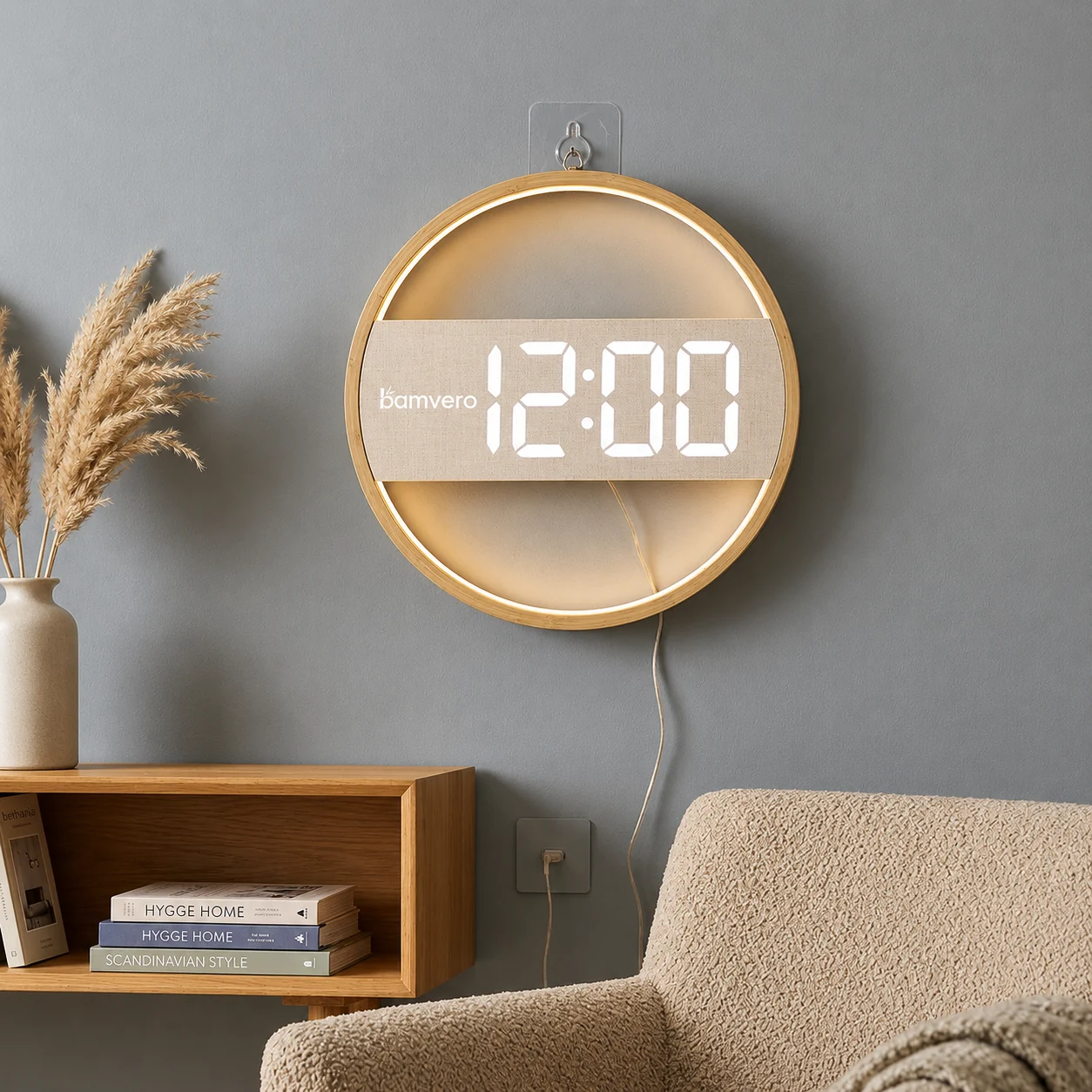Modern bamboo wall clock for premium wholesale decor