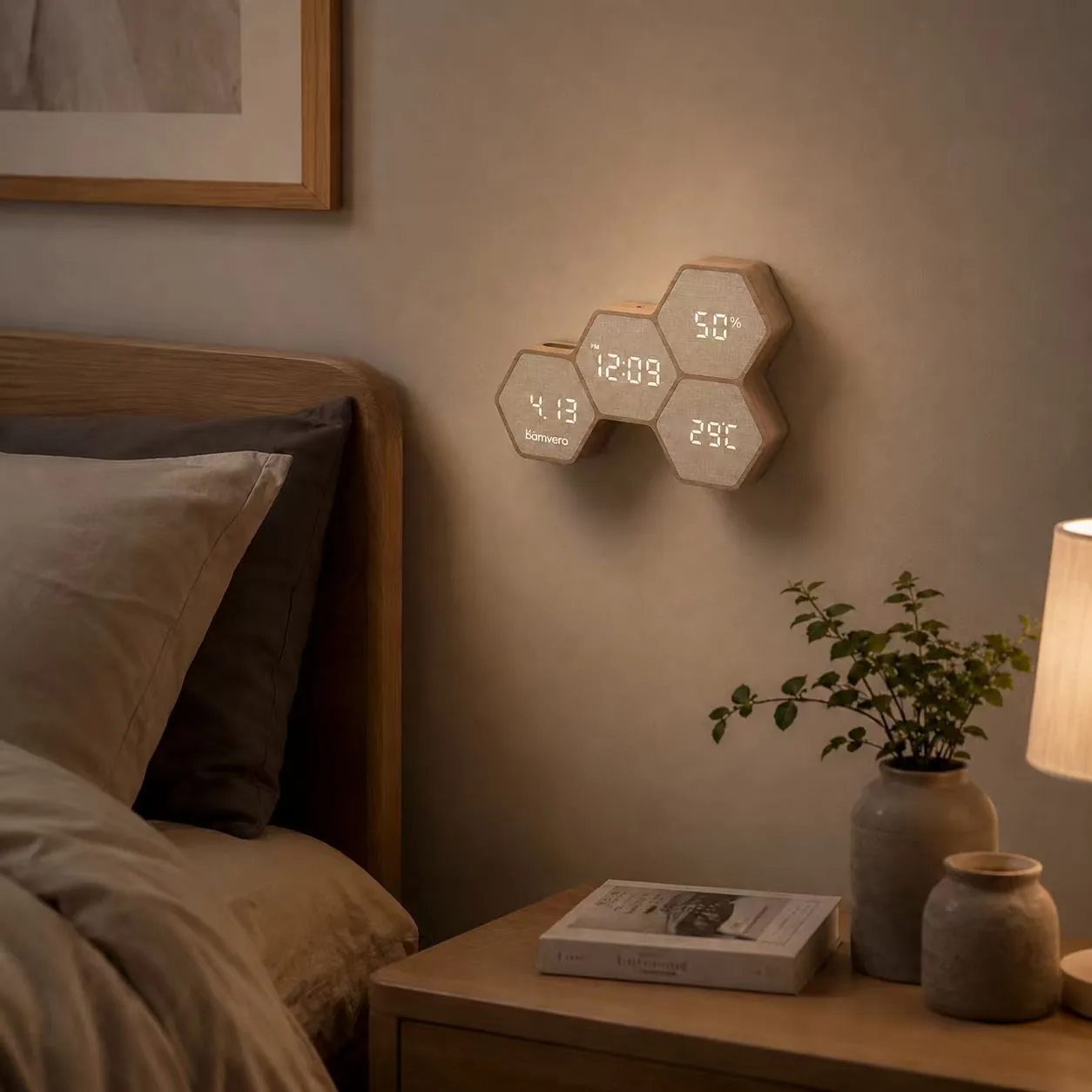 G268 bamboo fabric clock for small-space store growth