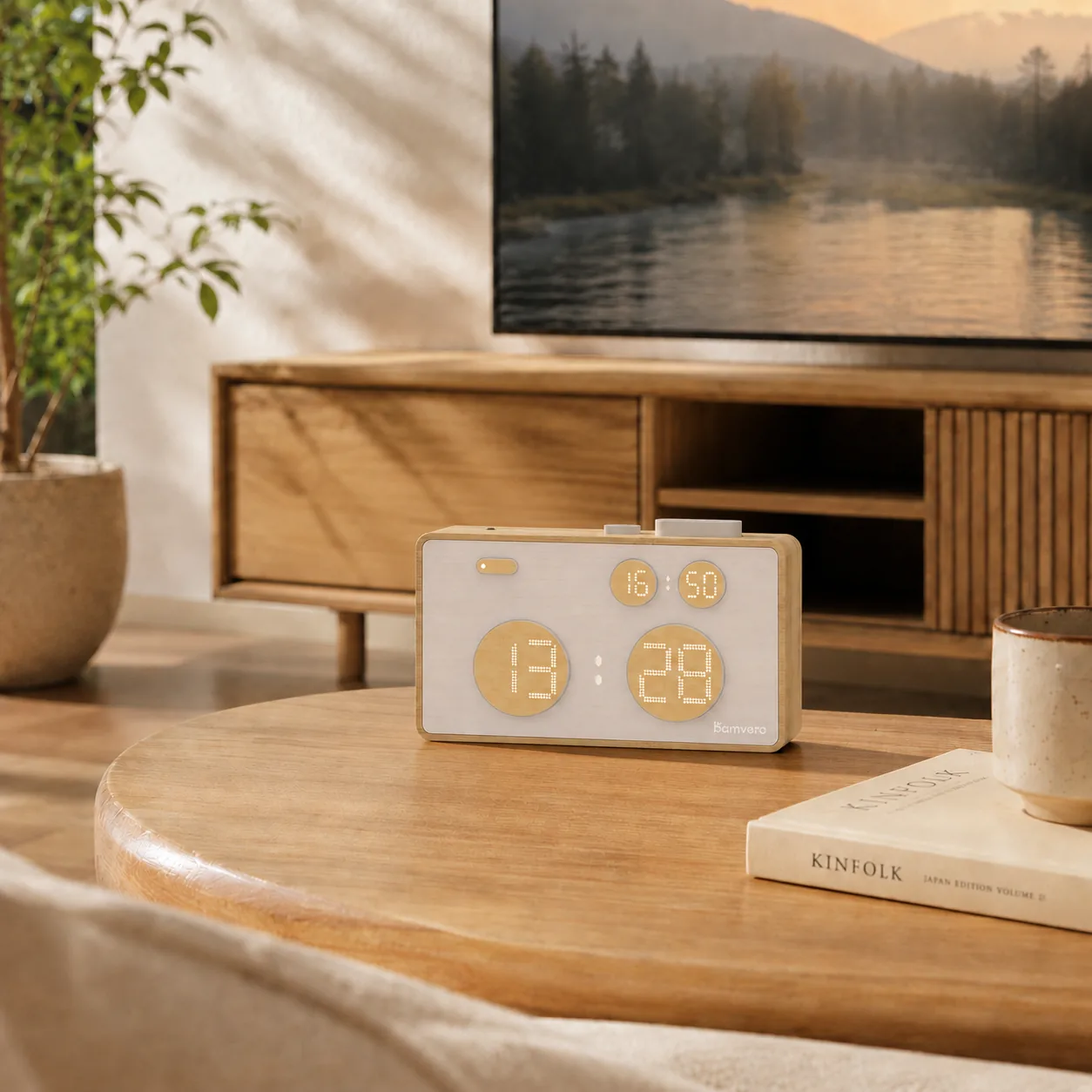 Bamboo white noise alarm clock feature image for B2B importer sourcing