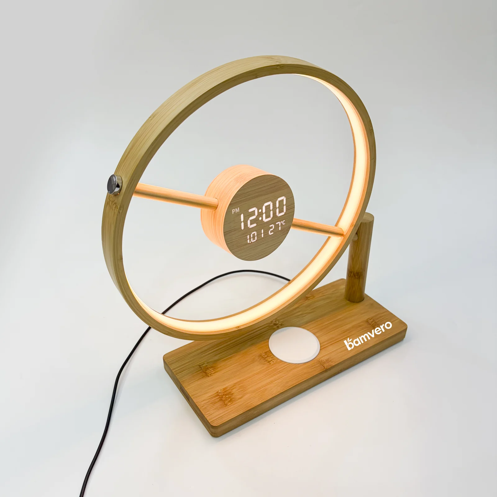 Round Halo Clock Lamp product view for B2B sourcing