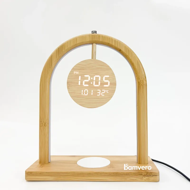 Private label bamboo clock lamp project
