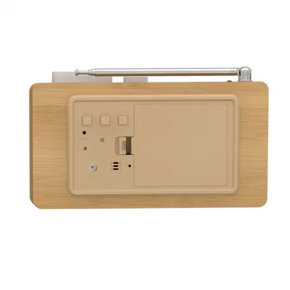 2605 コンパクト竹製ラジオアラーム時計の製品画像