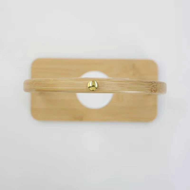 Premium arch bamboo wireless charging clock top view