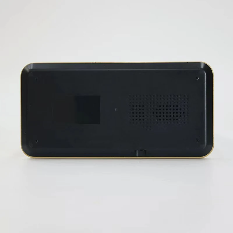 Premium arch bamboo wireless charging clock base view