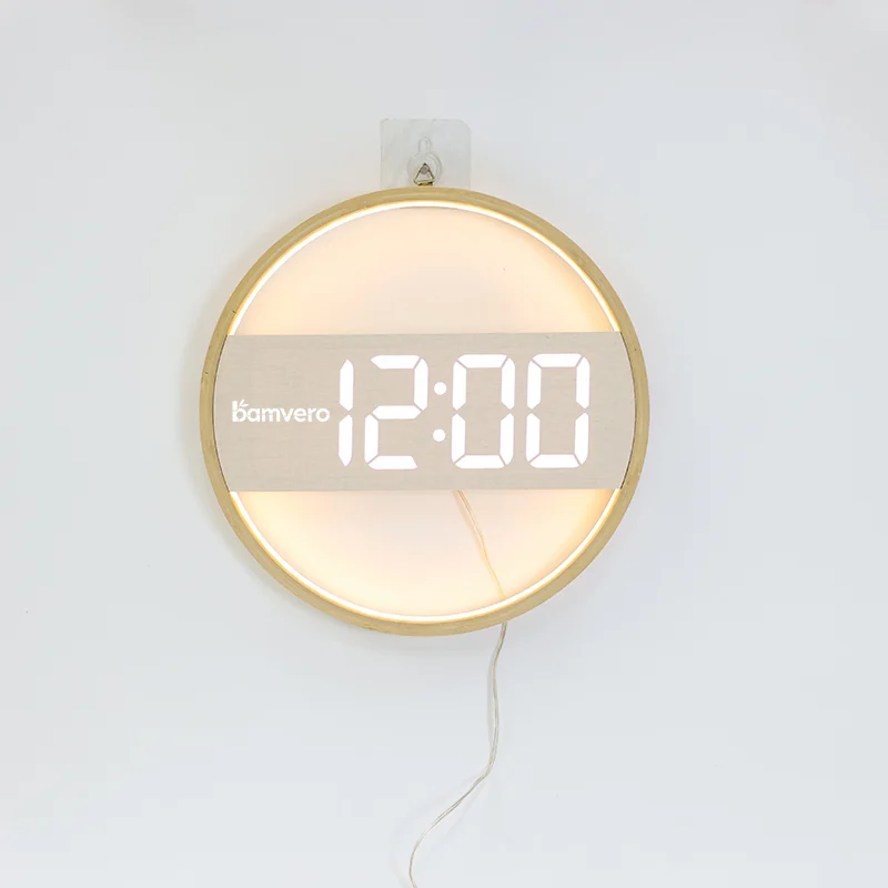 G218A Bamboo Fabric Wall Clock product image for clocks and timers sourcing