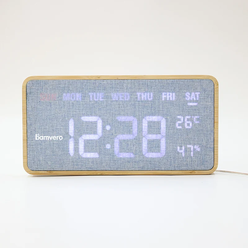 G290 Rectangular Bamboo Fabric Wall Clock product view for B2B sourcing