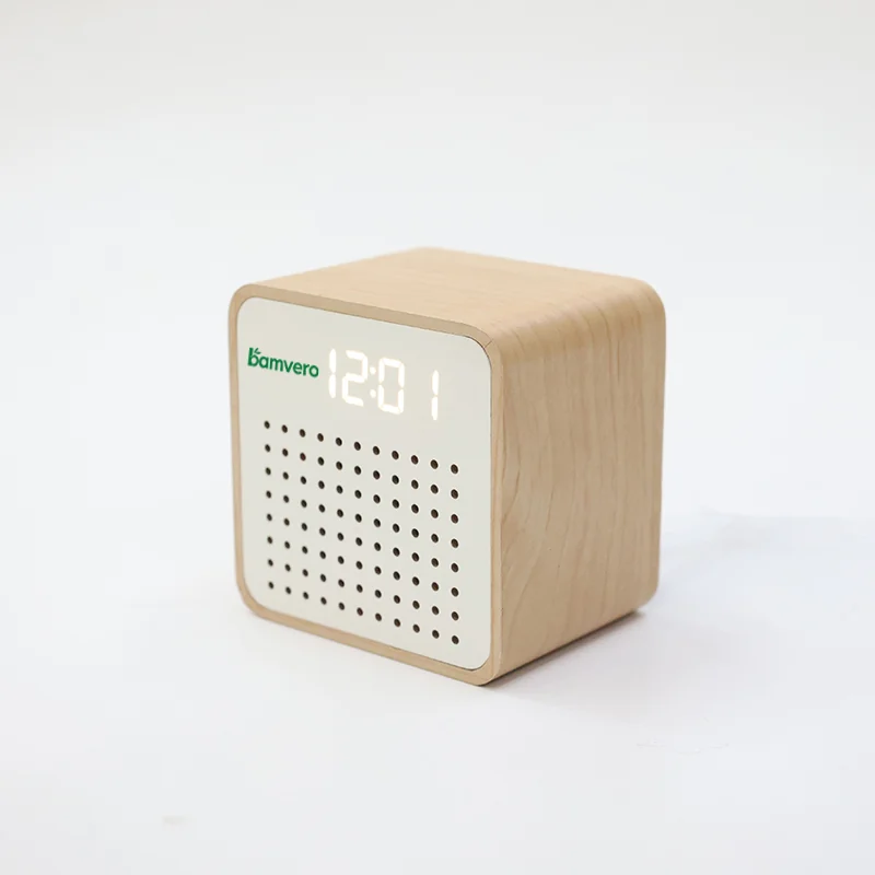 Y103 Bamboo Speaker Clock product image for B2B sourcing