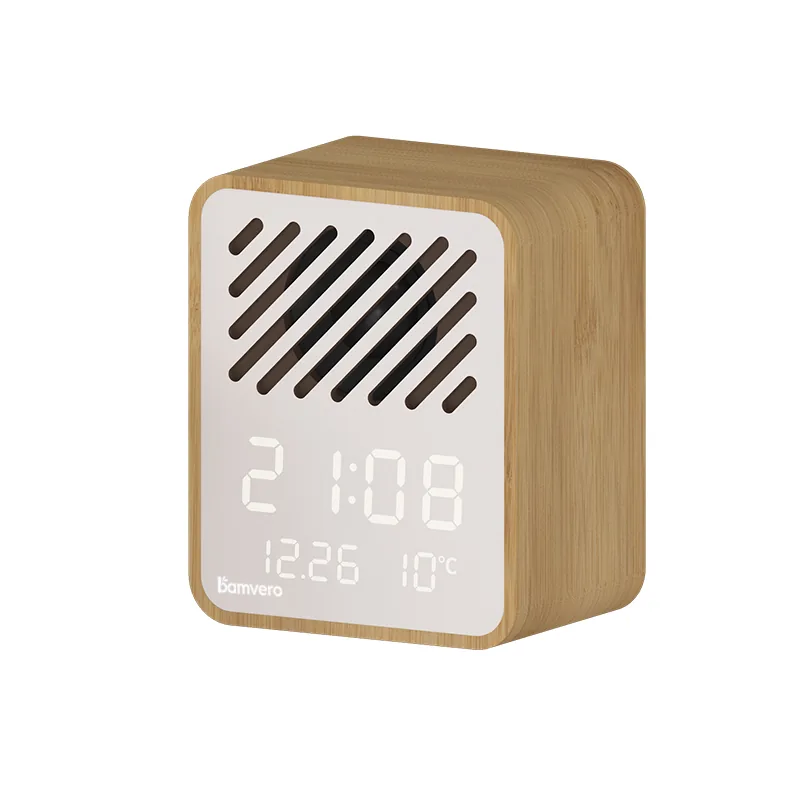 Y130-1 竹製Bluetoothスピーカー時計の製品画像 2