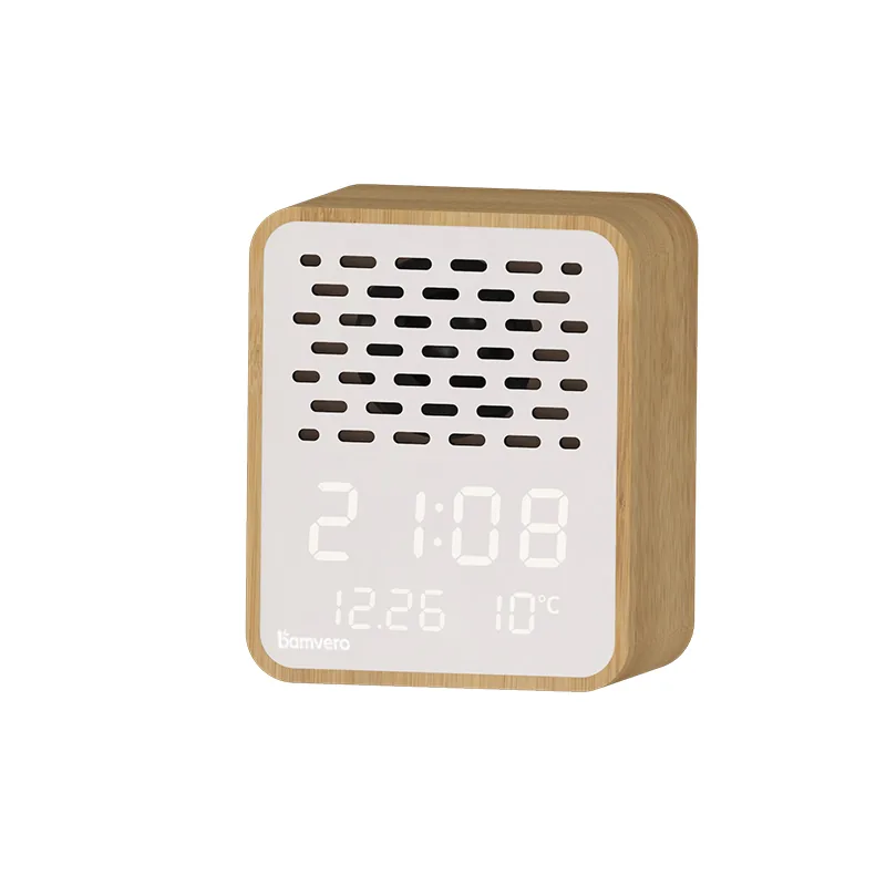 Y130-3 竹製Bluetoothスピーカー時計の製品画像 2
